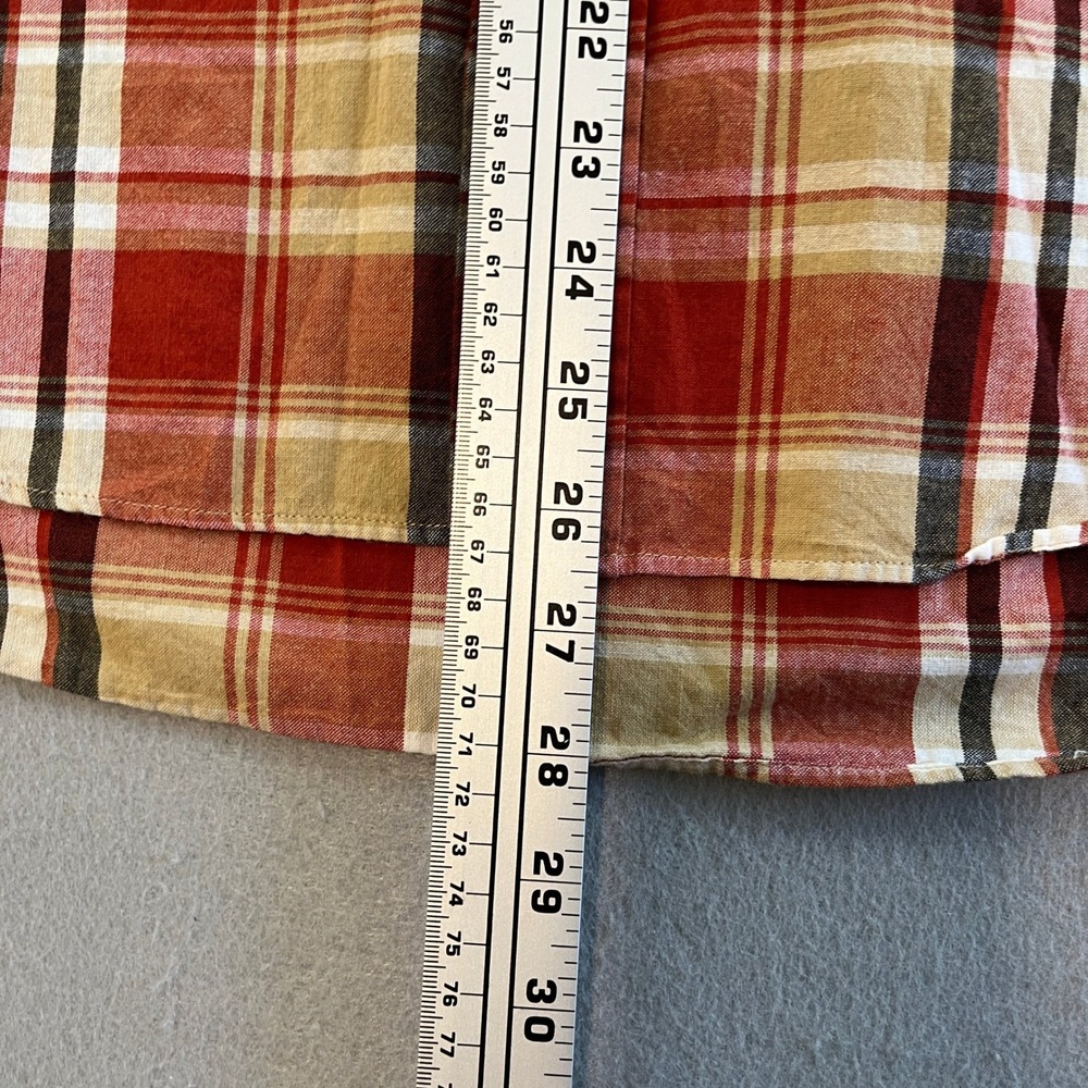 Pendleton Seaside Shirt Mens Red Tan Plaid Short Sleeve Button Down Cotton Large - Picture 4 of 5